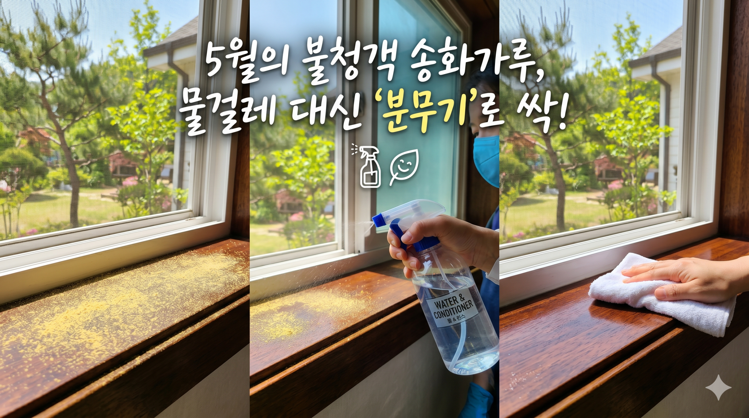송화가루 청소 방법 물걸레 대신 분무기 사용해야 하는 이유